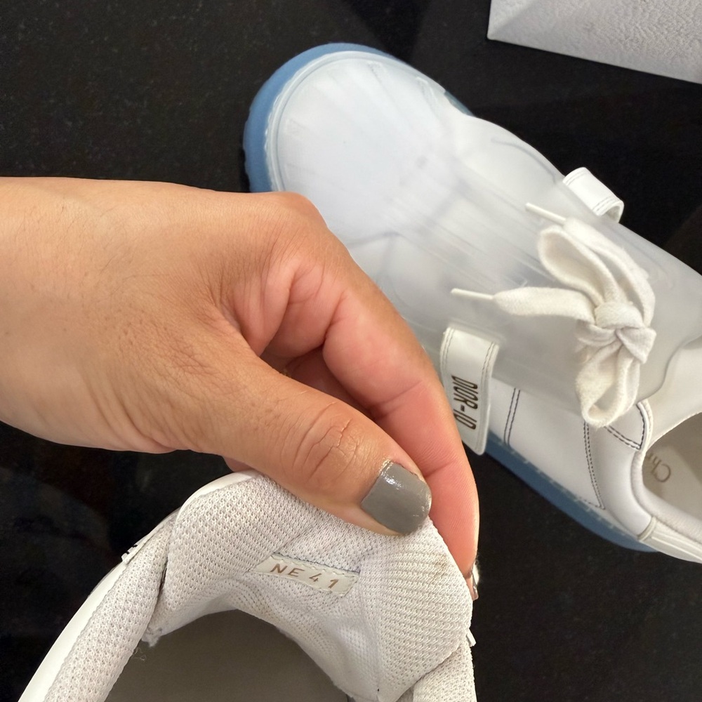 Dior-ID White Sneakers with Light Blue Soles - Picture 3 of 4